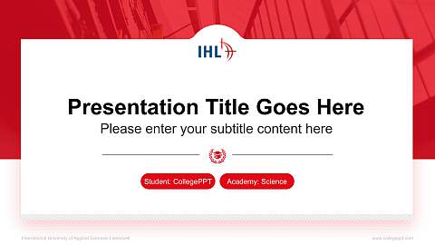 International University of Applied Sciences Liebenzell National Scholarship Defense PPT Template