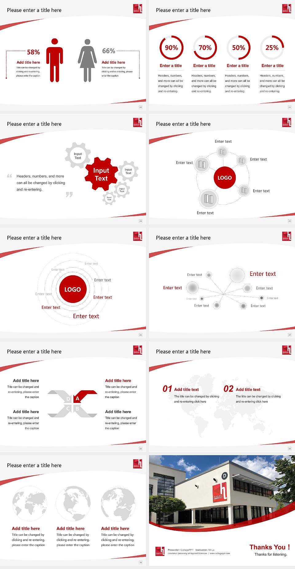 Landshut University of Applied Sciences Course/Courseware Creation PPT Template4:3 ratio PPT effect preview image4