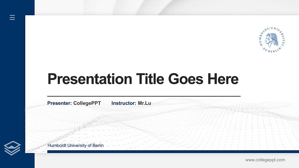 Humboldt University of Berlin Thesis Proposal/Graduation Defense PPT Template16:9 ratio PPT effect preview image