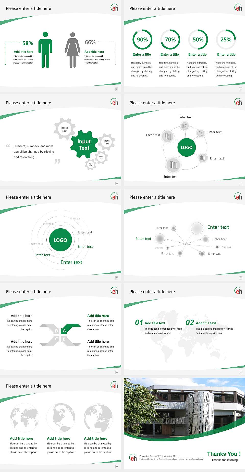 Protestant University of Applied Sciences Ludwigsburg Course/Courseware Creation PPT Template4:3 ratio PPT effect preview image4