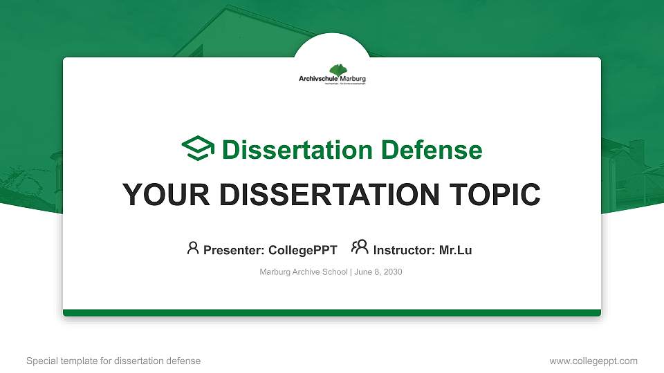 Marburg Archive School Graduation Thesis Defense PPT Template16:9 ratio PPT effect preview image