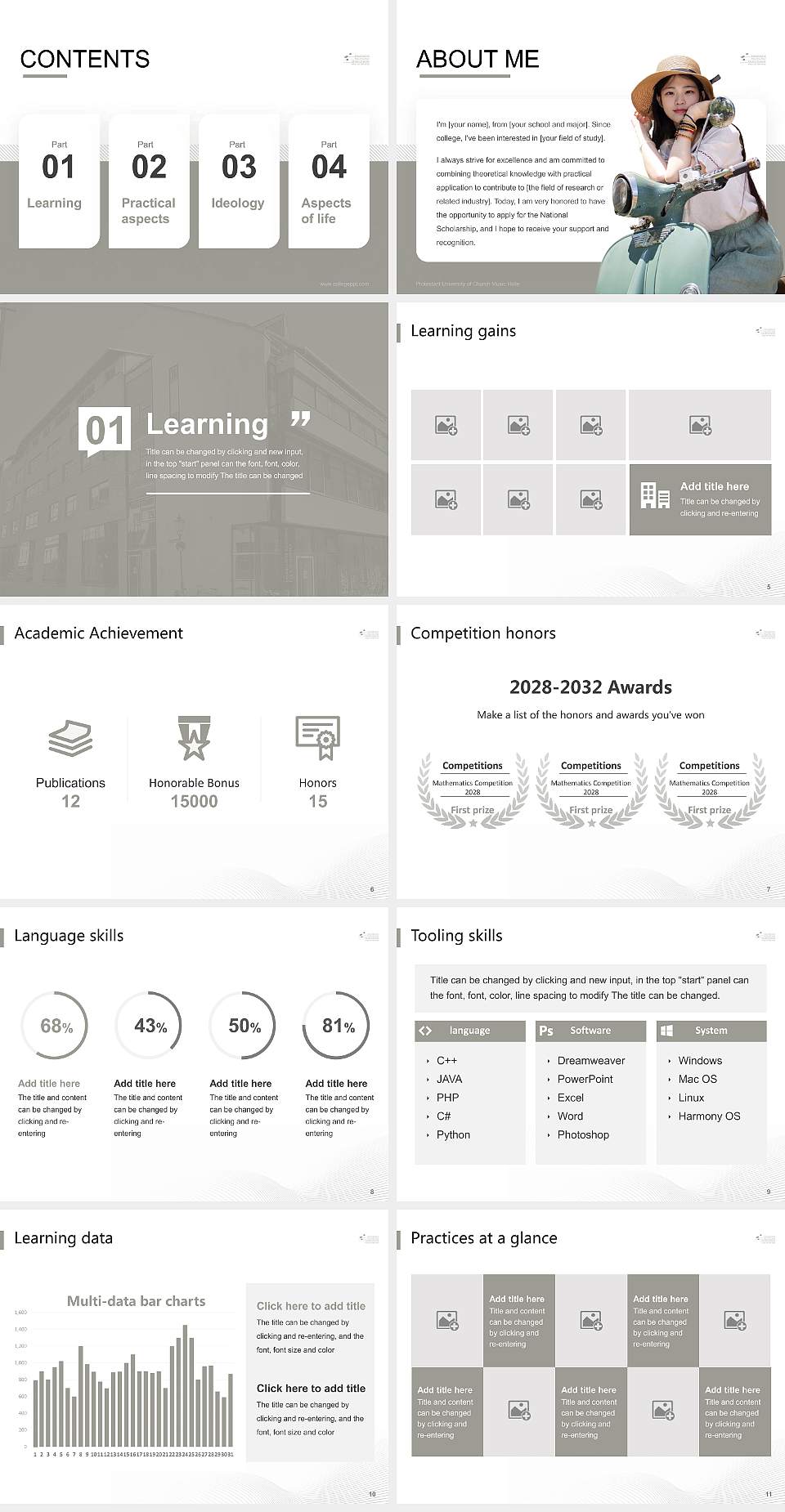 Protestant University of Church Music Halle National Scholarship Defense PPT Template4:3 ratio PPT effect preview image2