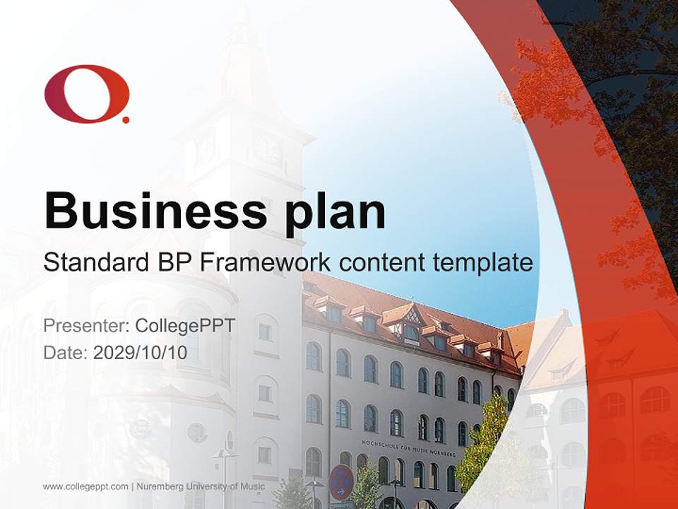 Nuremberg University of Music Competition/Entrepreneurship Contest PPT Template4:3 ratio PPT effect preview image9