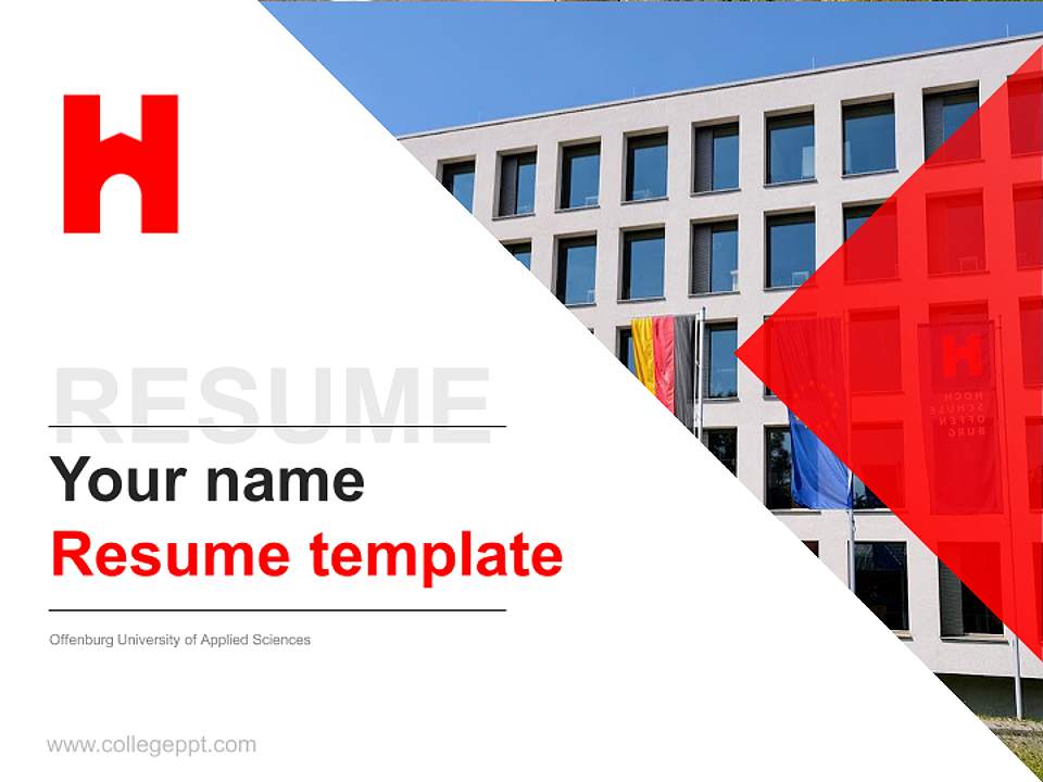 Offenburg University of Applied Sciences Resume PPT Template4:3 ratio PPT effect preview image5