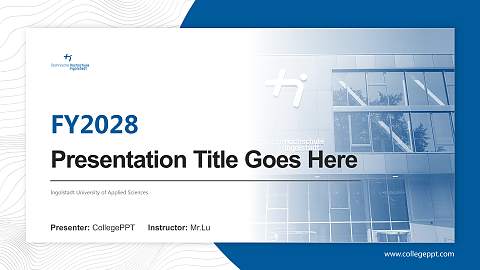 Ingolstadt University of Applied Sciences Academic Presentation/Research Findings Report PPT Template