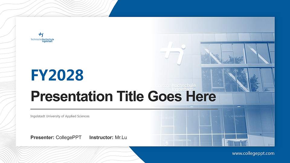 Ingolstadt University of Applied Sciences Academic Presentation/Research Findings Report PPT Template16:9 ratio PPT effect preview image