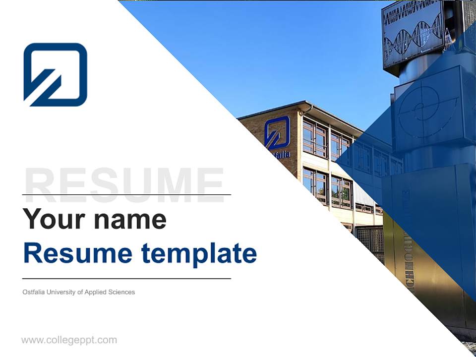 Ostfalia University of Applied Sciences Resume PPT Template4:3 ratio PPT effect preview image5