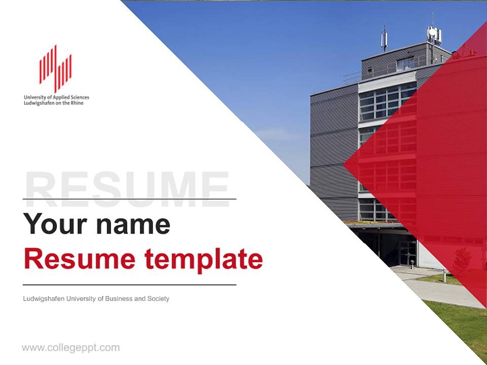 Ludwigshafen University of Business and Society Resume PPT Template4:3 ratio PPT effect preview image5