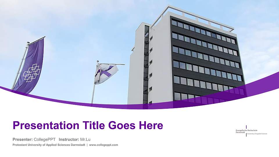 Protestant University of Applied Sciences Darmstadt Course/Courseware Creation PPT Template16:9 ratio PPT effect preview image