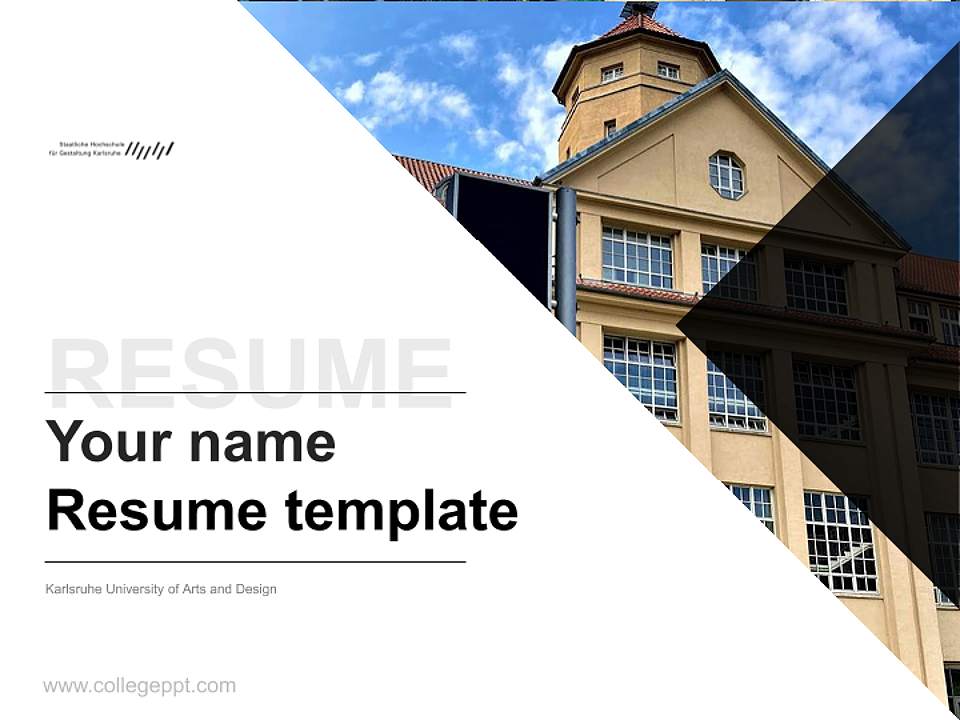 Karlsruhe University of Arts and Design Resume PPT Template4:3 ratio PPT effect preview image5