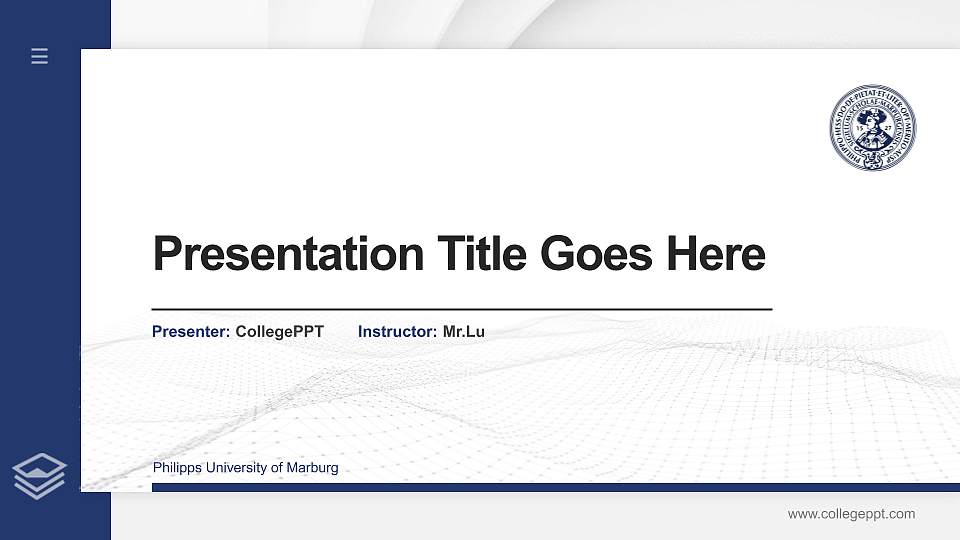 Philipps University of Marburg Thesis Proposal/Graduation Defense PPT Template16:9 ratio PPT effect preview image
