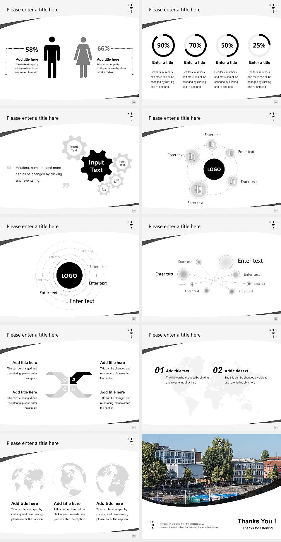 Konstanz University of Applied Sciences Course/Courseware Creation PPT Template4:3 ratio PPT effect preview image4