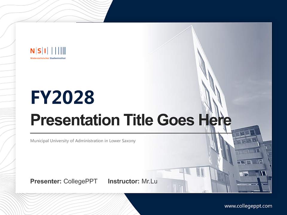 Municipal University of Administration in Lower Saxony Academic Presentation/Research Findings Report PPT Template4:3 ratio PPT effect preview image5