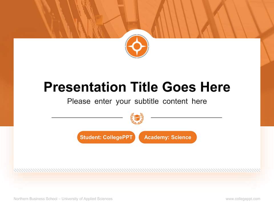 Northern Business School – University of Applied Sciences National Scholarship Defense PPT Template4:3 ratio PPT effect preview image4