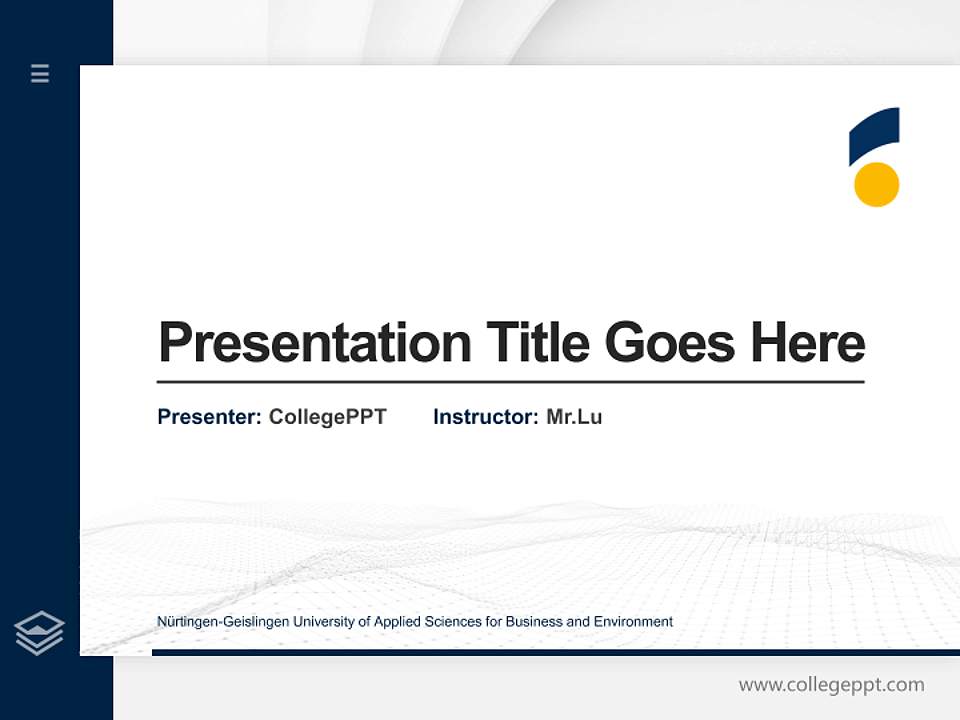 Nürtingen-Geislingen University of Applied Sciences for Business and Environment Thesis Proposal/Graduation Defense PPT Template4:3 ratio PPT effect preview image5