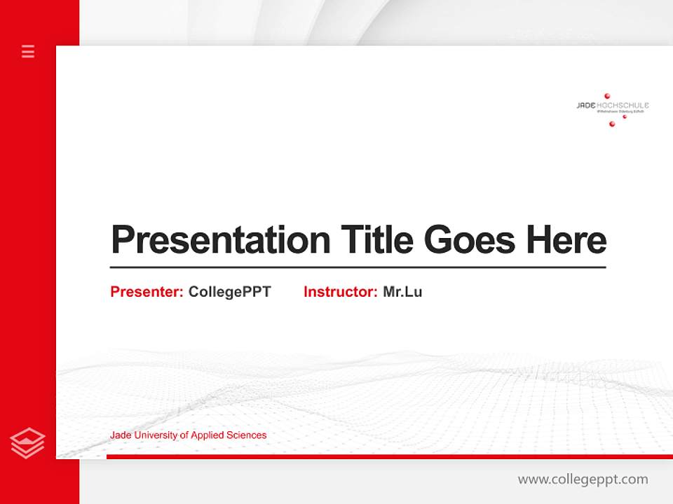 Jade University of Applied Sciences Thesis Proposal/Graduation Defense PPT Template4:3 ratio PPT effect preview image5