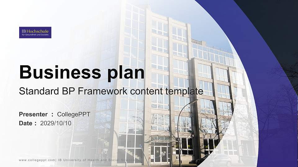 IB University of Health and Social Sciences Competition/Entrepreneurship Contest PPT Template16:9 ratio PPT effect preview image