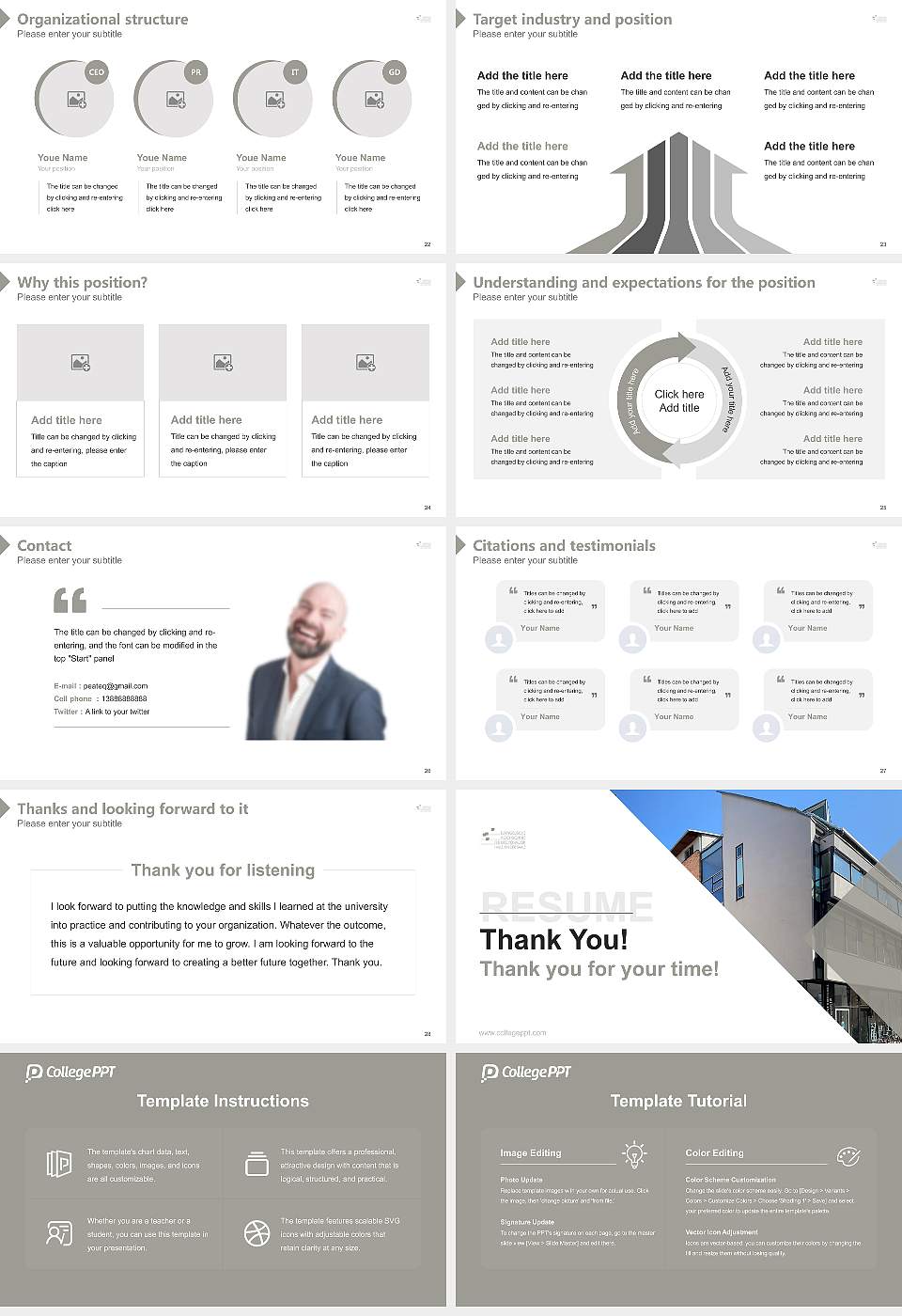 Protestant University of Church Music Halle Resume PPT Template16:9 ratio PPT effect preview image4