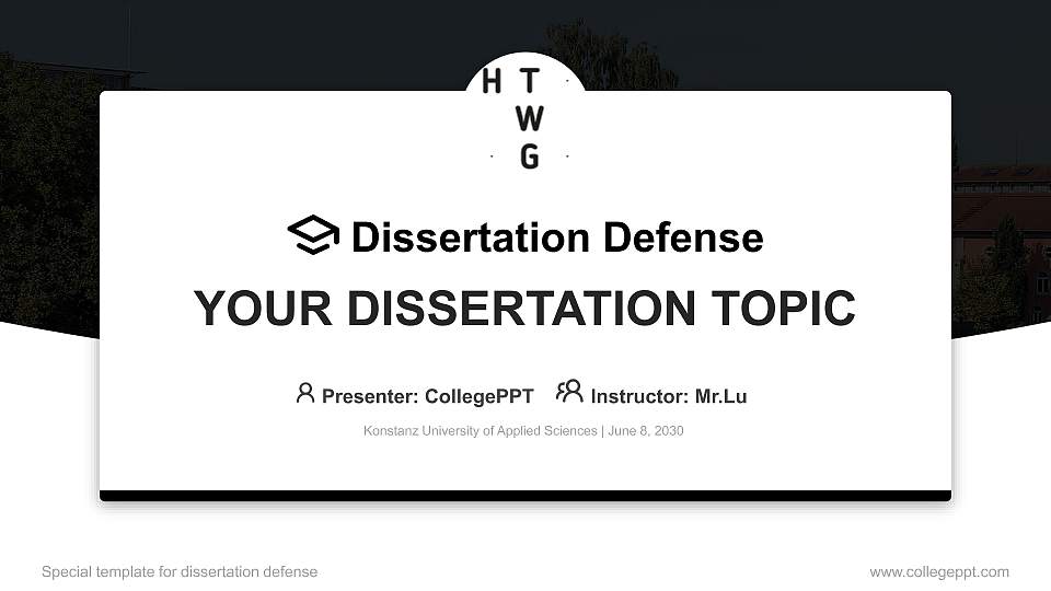 Konstanz University of Applied Sciences Graduation Thesis Defense PPT Template16:9 ratio PPT effect preview image