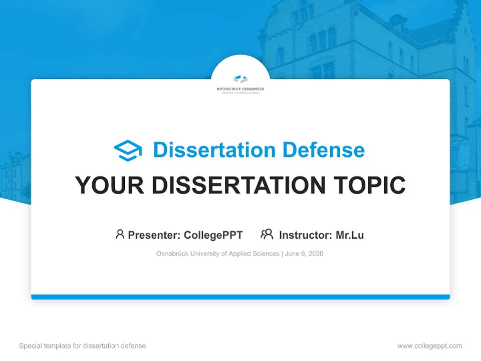 Osnabrück University of Applied Sciences Graduation Thesis Defense PPT Template4:3 ratio PPT effect preview image7