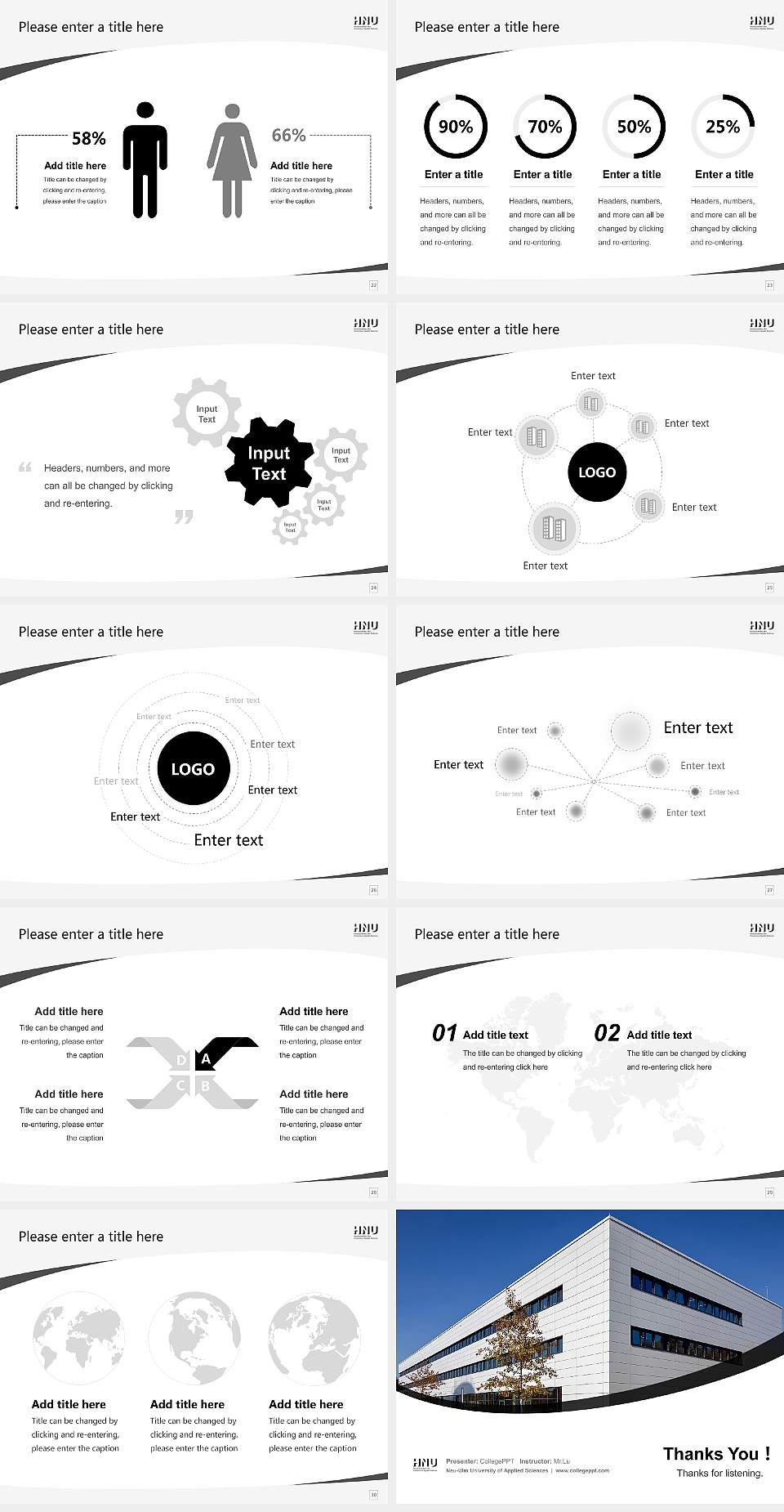Neu-Ulm University of Applied Sciences Course/Courseware Creation PPT Template4:3 ratio PPT effect preview image4