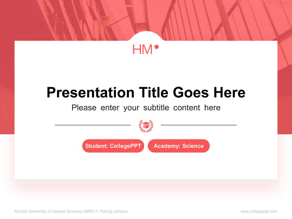 Munich University of Applied Sciences – Pasing campus National Scholarship Defense PPT Template4:3 ratio PPT effect preview image4