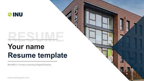 INU – Innovative University of Applied Sciences Resume PPT Template