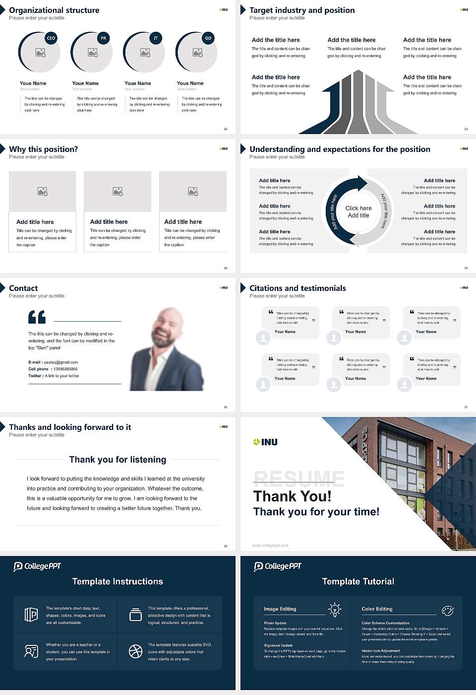 INU – Innovative University of Applied Sciences Resume PPT Template16:9 ratio PPT effect preview image4