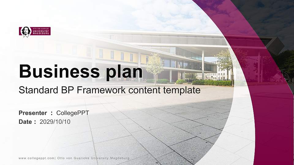 Otto von Guericke University Magdeburg Competition/Entrepreneurship Contest PPT Template16:9 ratio PPT effect preview image