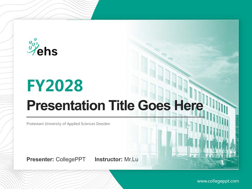 Protestant University of Applied Sciences Dresden Academic Presentation/Research Findings Report PPT Template4:3 ratio PPT effect preview image5