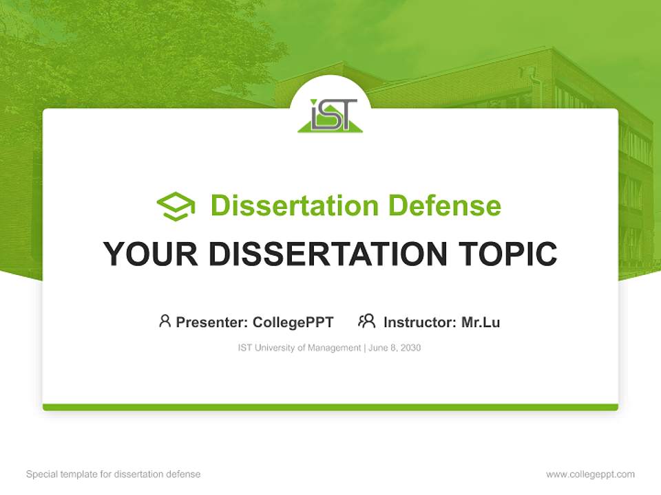 IST University of Management Graduation Thesis Defense PPT Template4:3 ratio PPT effect preview image7