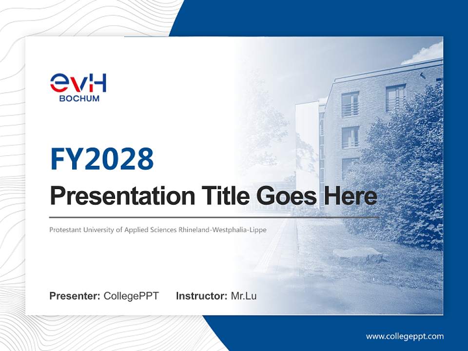 Protestant University of Applied Sciences Rhineland-Westphalia-Lippe Academic Presentation/Research Findings Report PPT Template4:3 ratio PPT effect preview image5