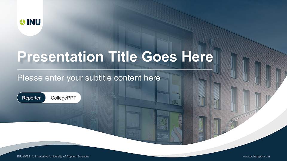 INU – Innovative University of Applied Sciences Lecture Sharing and Networking Event PPT Template16:9 ratio PPT effect preview image