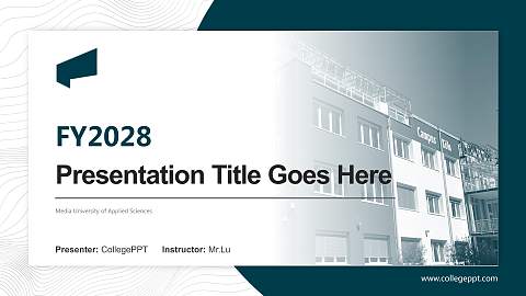 Media University of Applied Sciences Academic Presentation/Research Findings Report PPT Template