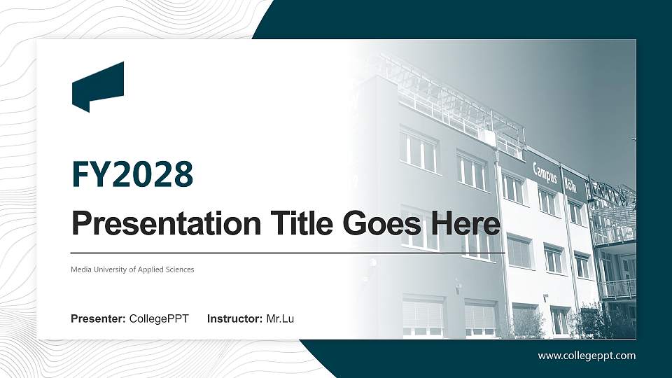 Media University of Applied Sciences Academic Presentation/Research Findings Report PPT Template16:9 ratio PPT effect preview image