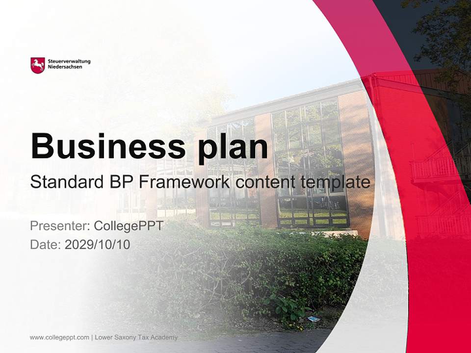 Lower Saxony Tax Academy Competition/Entrepreneurship Contest PPT Template4:3 ratio PPT effect preview image9