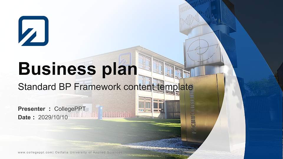 Ostfalia University of Applied Sciences Competition/Entrepreneurship Contest PPT Template16:9 ratio PPT effect preview image