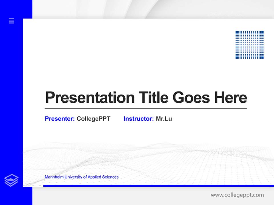 Mannheim University of Applied Sciences Thesis Proposal/Graduation Defense PPT Template4:3 ratio PPT effect preview image5