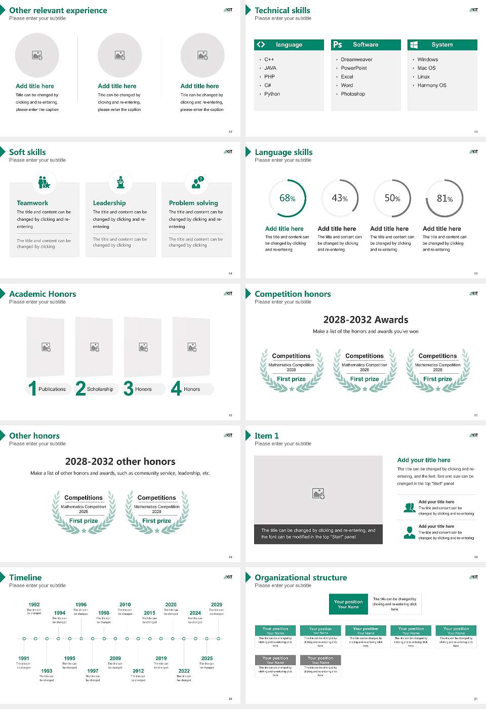 Karlsruhe Institute of Technology (KIT) Resume PPT Template16:9 ratio PPT effect preview image3