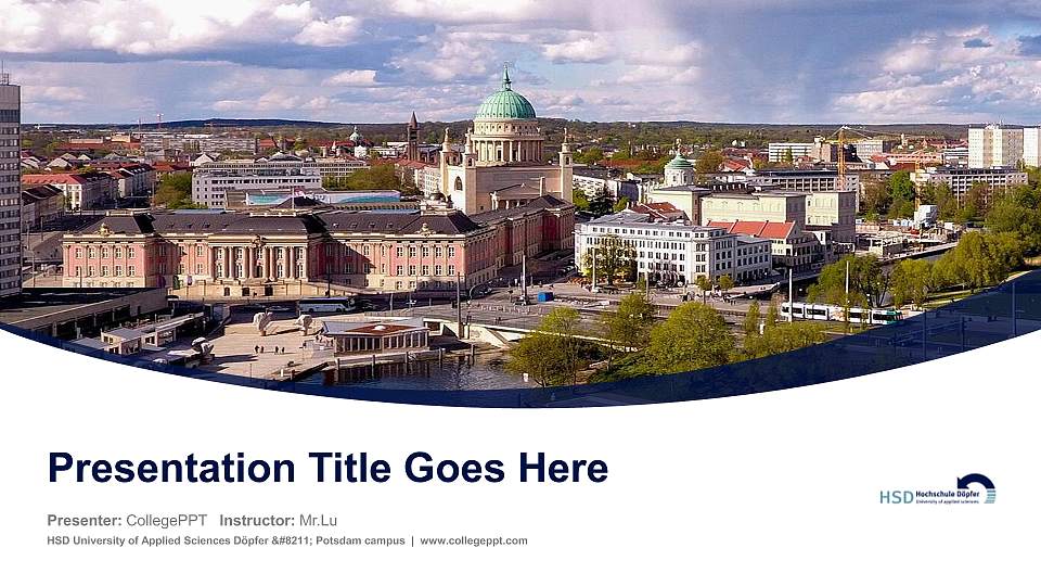 HSD University of Applied Sciences Döpfer – Potsdam campus Course/Courseware Creation PPT Template16:9 ratio PPT effect preview image