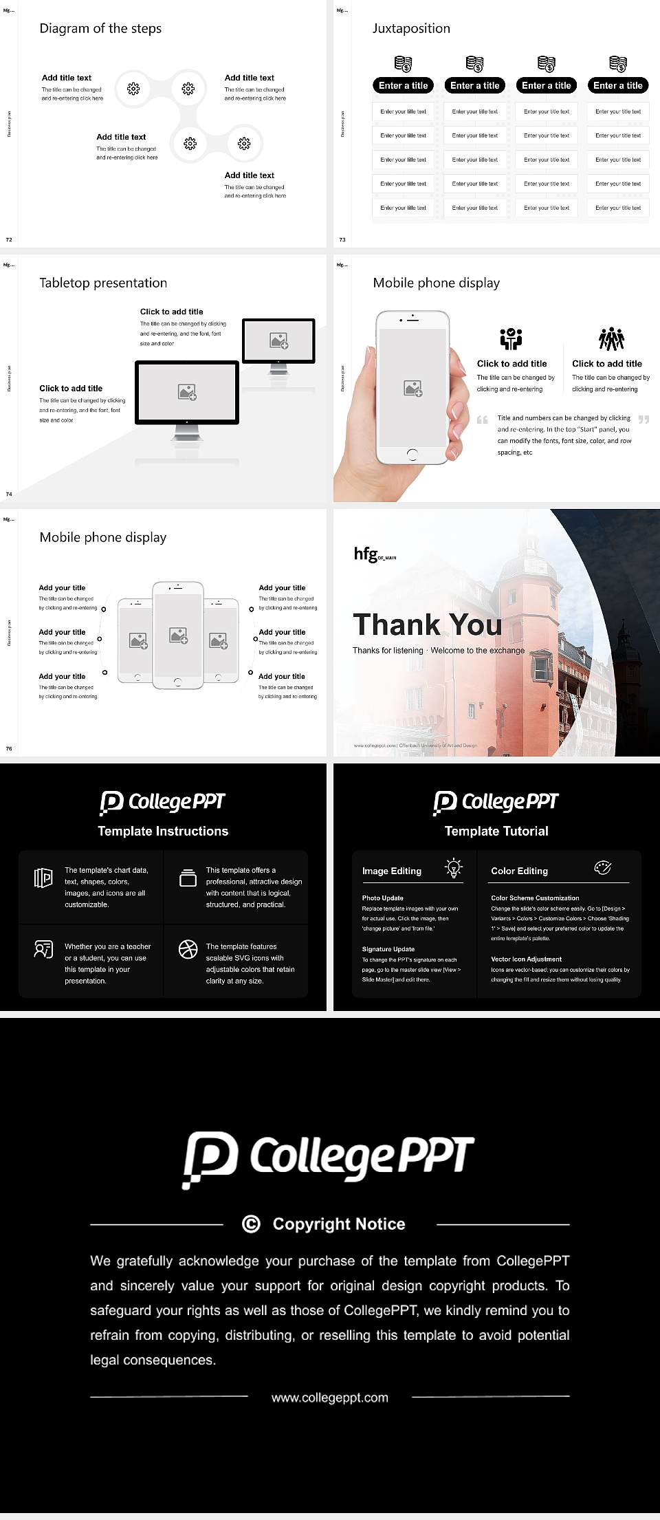 Offenbach University of Art and Design Competition/Entrepreneurship Contest PPT Template4:3 ratio PPT effect preview image9