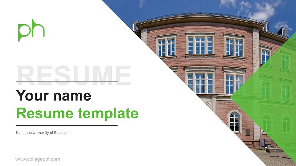 Karlsruhe University of Education Resume PPT Template16:9 ratio PPT effect preview image