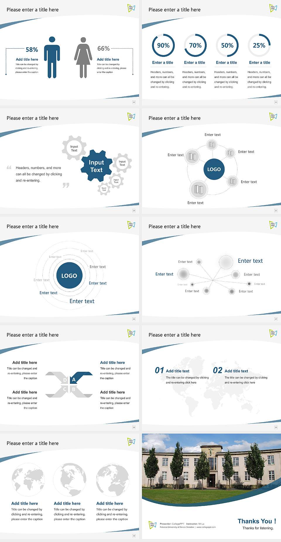 Palucca University of Dance Dresden Course/Courseware Creation PPT Template4:3 ratio PPT effect preview image4