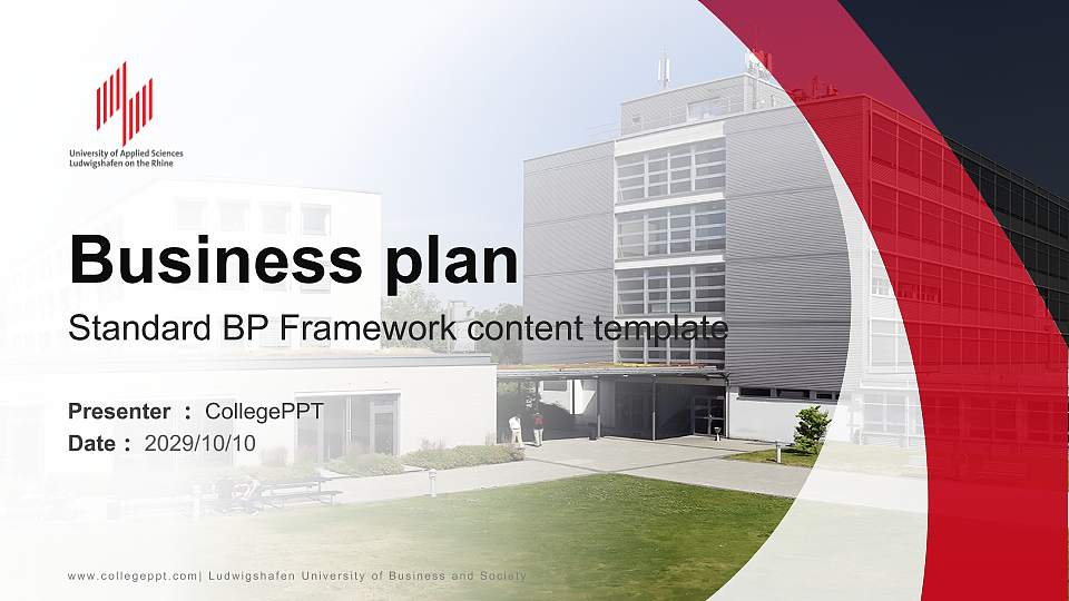 Ludwigshafen University of Business and Society Competition/Entrepreneurship Contest PPT Template16:9 ratio PPT effect preview image