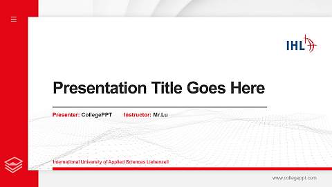 International University of Applied Sciences Liebenzell Thesis Proposal/Graduation Defense PPT Template