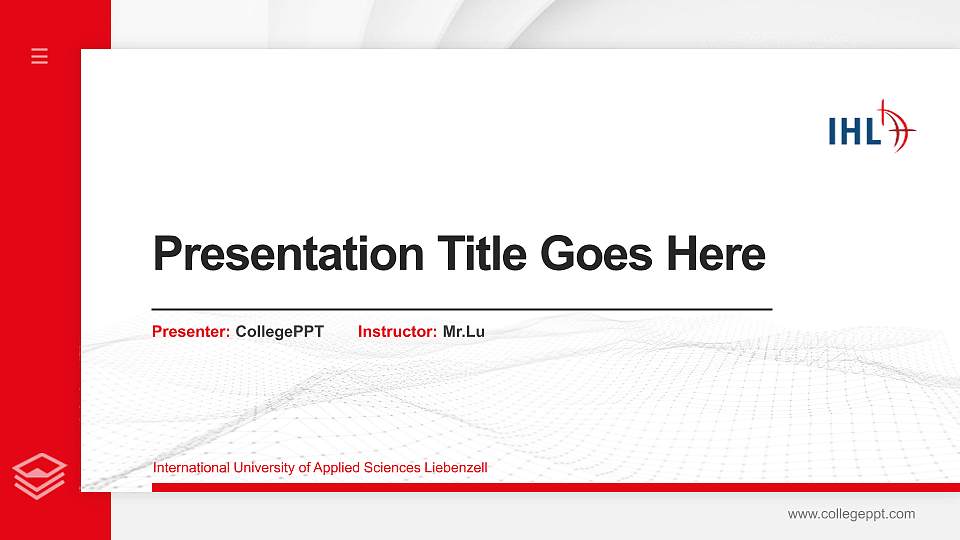 International University of Applied Sciences Liebenzell Thesis Proposal/Graduation Defense PPT Template16:9 ratio PPT effect preview image