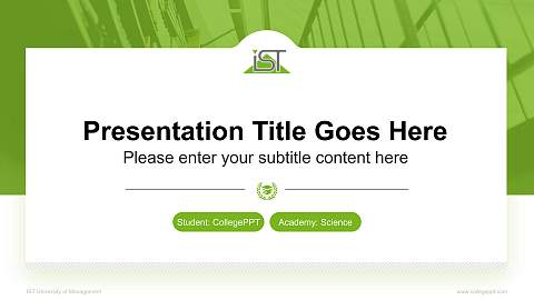 IST University of Management National Scholarship Defense PPT Template
