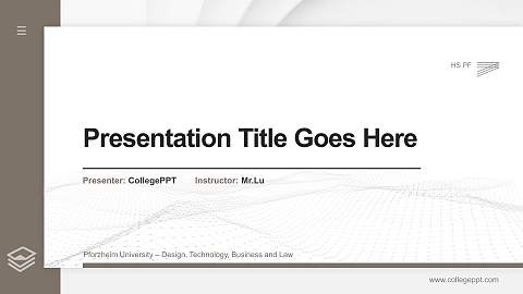 Pforzheim University – Design, Technology, Business and Law Thesis Proposal/Graduation Defense PPT Template
