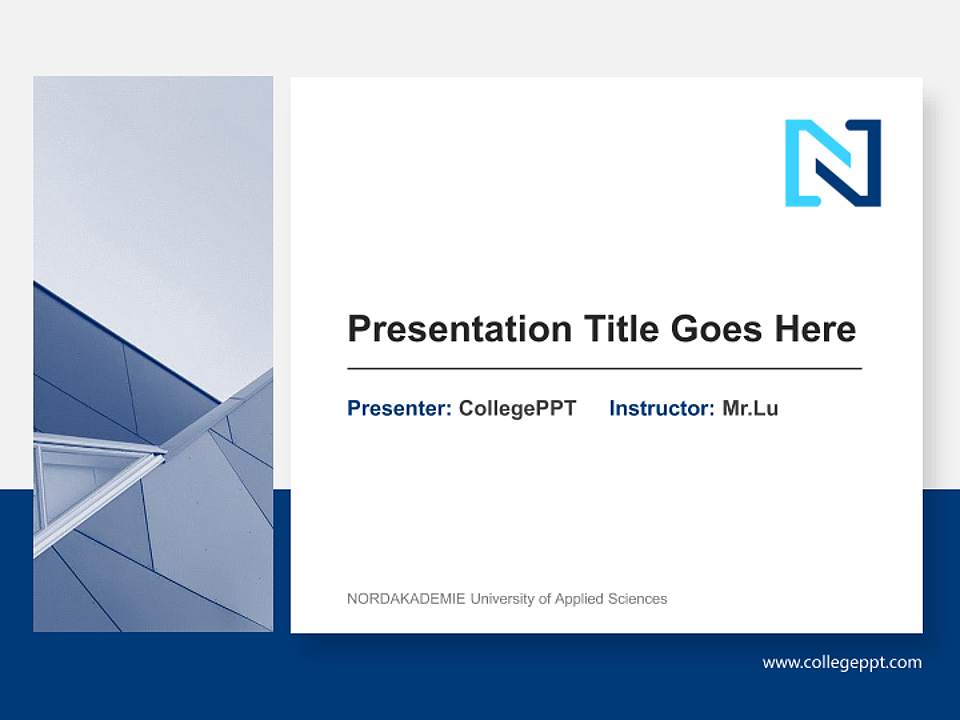 NORDAKADEMIE University of Applied Sciences General PPT Template4:3 ratio PPT effect preview image6