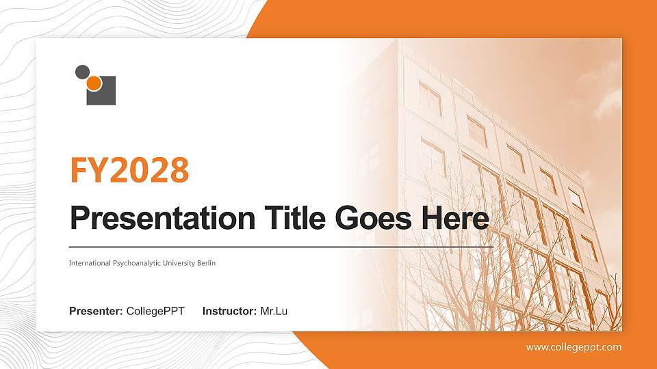 International Psychoanalytic University Berlin Academic Presentation/Research Findings Report PPT Template16:9 ratio PPT effect preview image